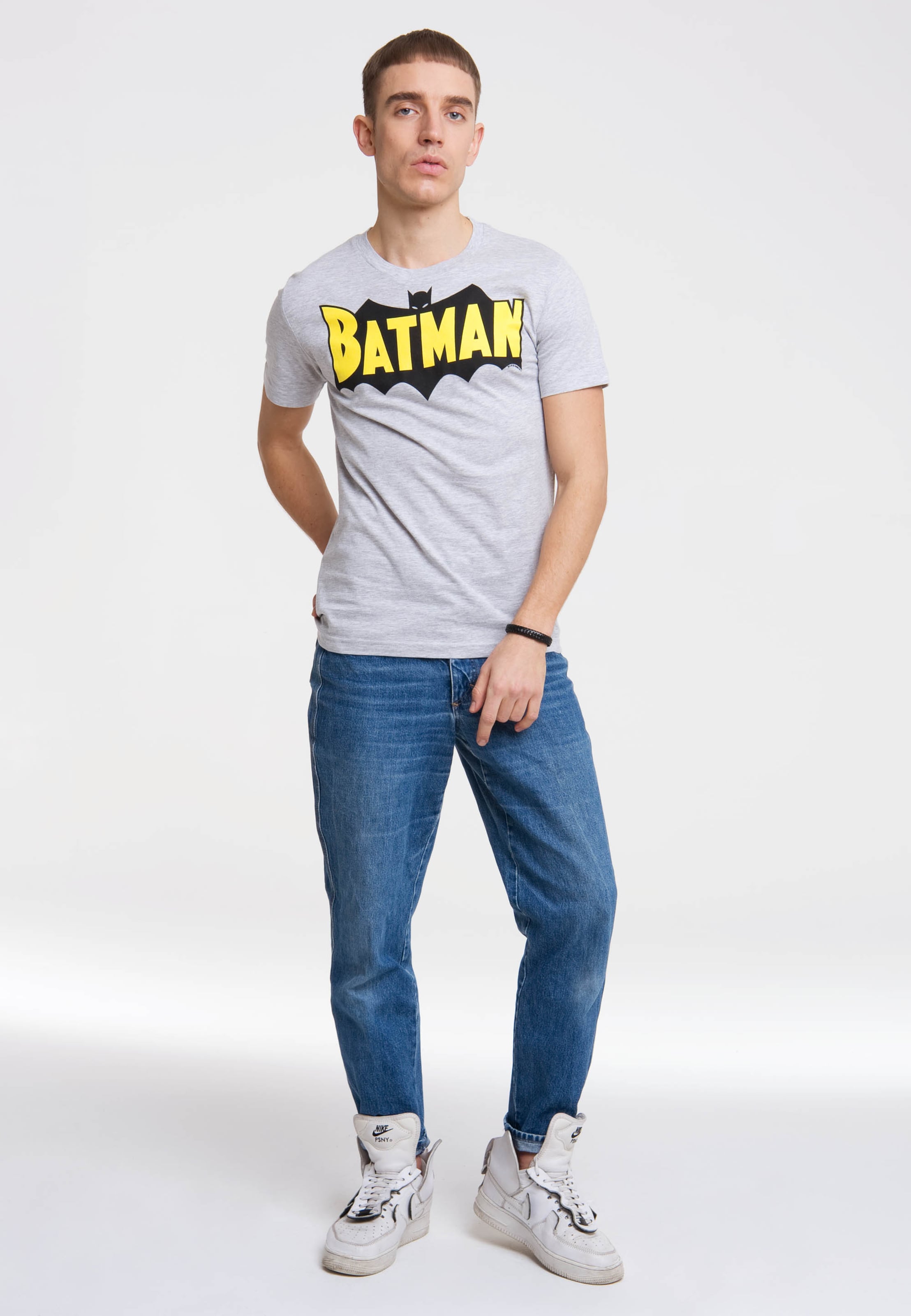 Männer Shirts LOGOSHIRT T-Shirt 'Batman' in Grau - NL64385 Männer Shirts LOGOSHIRT T-Shirt 'Batman' in Grau - NL64385