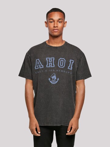 F4NT4STIC Shirt 'Ahoi Knut & Jan Hamburg' in Black: front