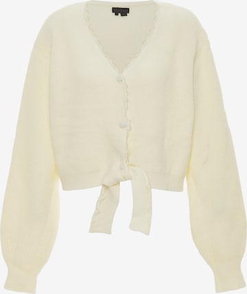 NAEMI Knit Cardigan in White: front