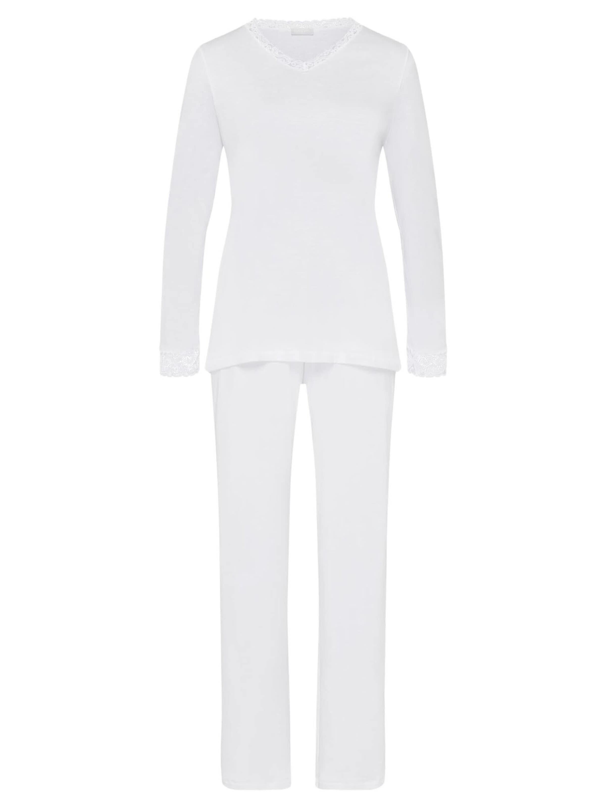 Hanro Pyjama 'Moments' in Wit: voorkant