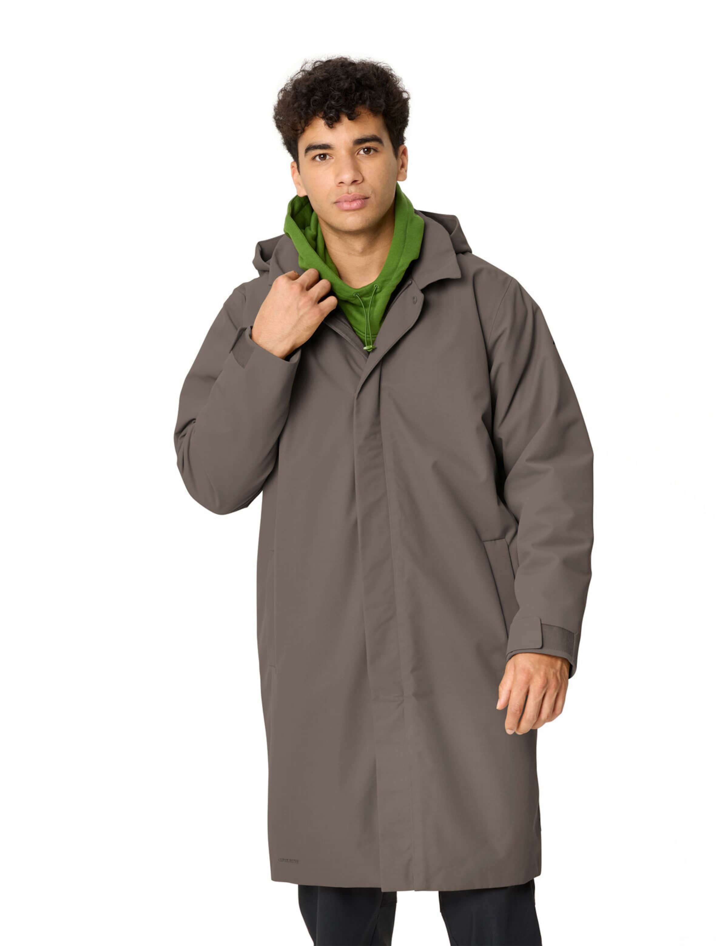 VAUDE Outdoormantel 'Coreway' in Bruin: voorkant