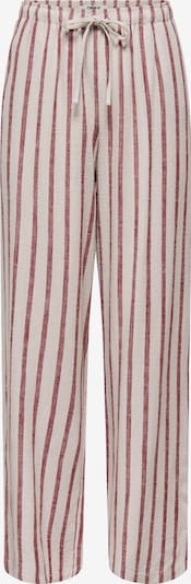 ONLY Housut 'ONLSIESTA' värissä vaaleanharmaa / viininpunainen, Tuotenäkymä