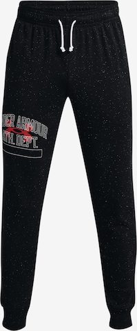 UNDER ARMOUR Tapered Workout Pants 'Rival Try Athlc Dept' in Black: front