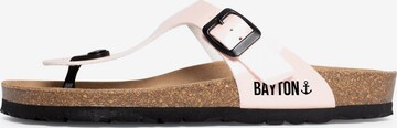 Bayton T-Bar Sandals in Pink: front