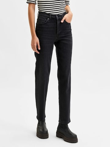 SELECTED FEMME Regular Jeans in Zwart: voorkant