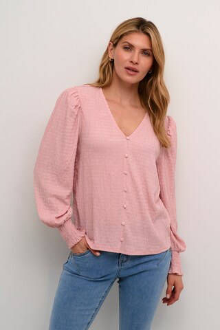 Cream Blouse 'Fenja' in Pink: front