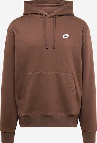 Nike Sportswear Sweatshirt 'Club Fleece' in Brown: front