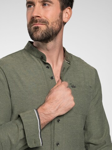 SPIETH & WENSKY Slim fit Traditional button up shirt 'Frisco' in Green