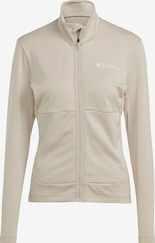 Veste en polaire fonctionnelle 'Multi Light Fleece ' ADIDAS TERREX en beige : devant