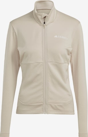 ADIDAS TERREX Athletic Fleece Jacket 'Multi Light Fleece ' in Beige: front