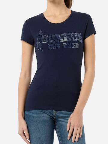 Boxeur des Rues Shirt 'Rhiestone Logo T-Shirt' in Blau