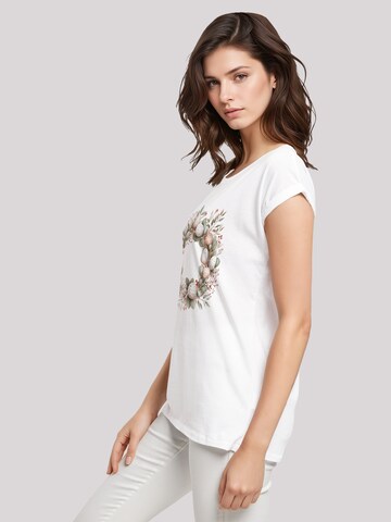 F4NT4STIC Shirt 'Osterkranz Eierkranz Blumenring' in White