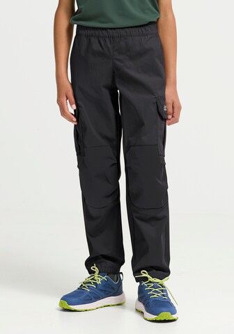 JACK WOLFSKIN Tapered Pants in Black: front