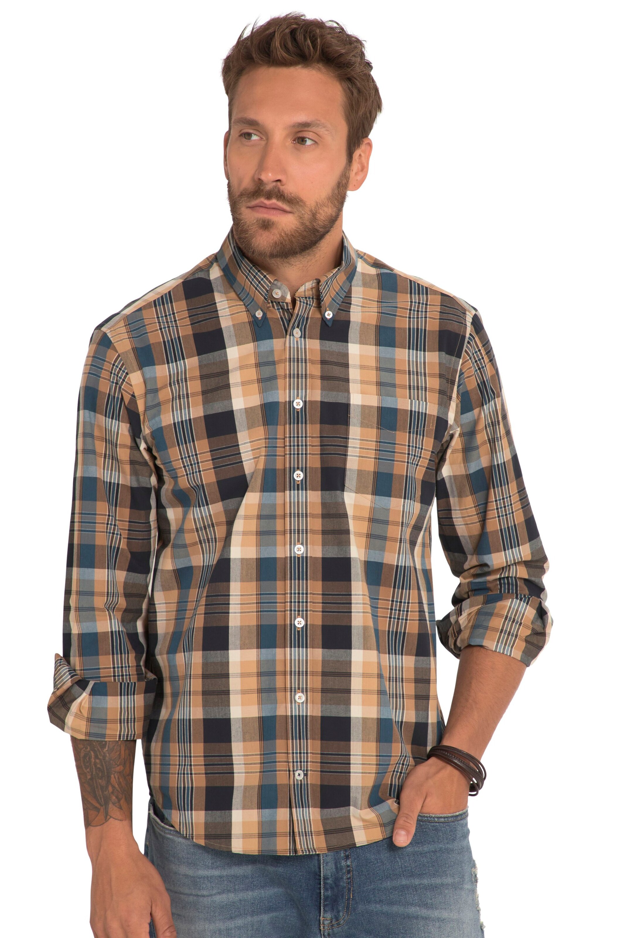 Coupe regular Chemise JP1880 en beige : devant