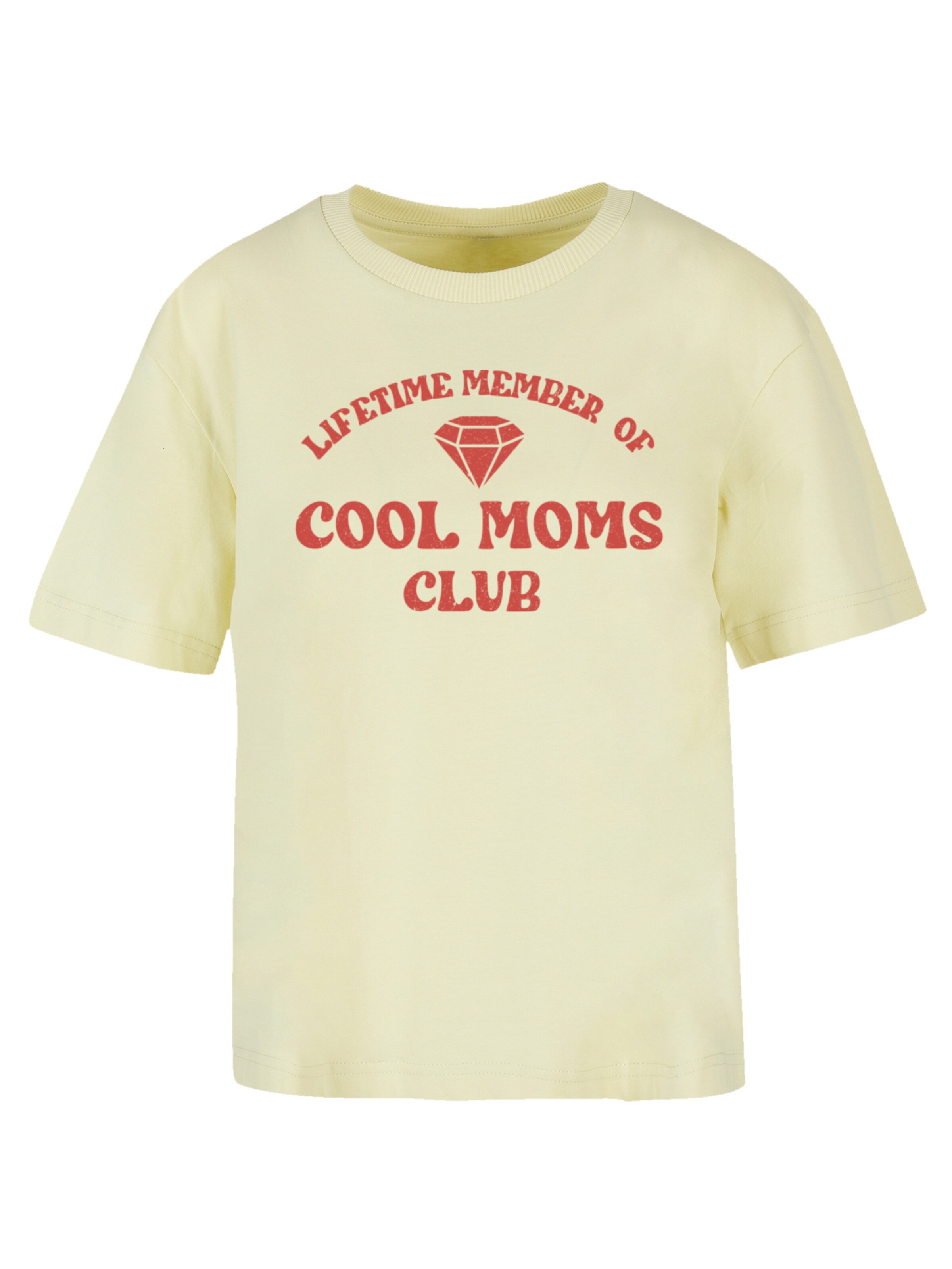 F4NT4STIC Shirt 'Mothers Day Cool Moms Club Membership Trendy Motherhood' in Geel: voorkant