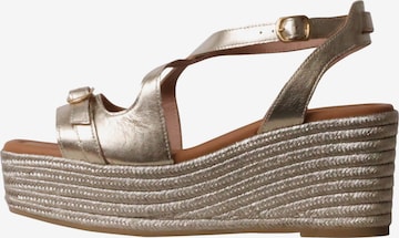 Sandales 'Napolie-Sandalen mit Keilabsatz aus Leder' Emilie Karston en gris : devant