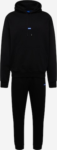 HUGO Blue Sweatsuit 'NalonsoNap' in Black: front