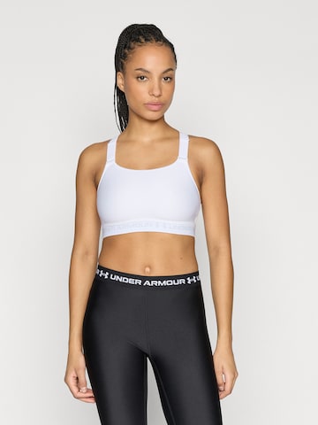 UNDER ARMOUR - Bustier Sujetador deportivo en blanco: frente