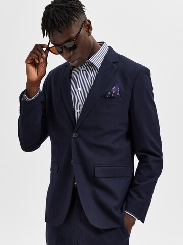 Coupe slim Veste de costume 'Adrian' SELECTED HOMME en bleu : devant