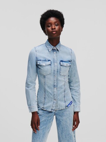 KARL LAGERFELD JEANS Blouse in Blauw: voorkant