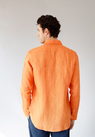 Black Label Shirt Regular fit Button Up Shirt 'Nubia' in Orange