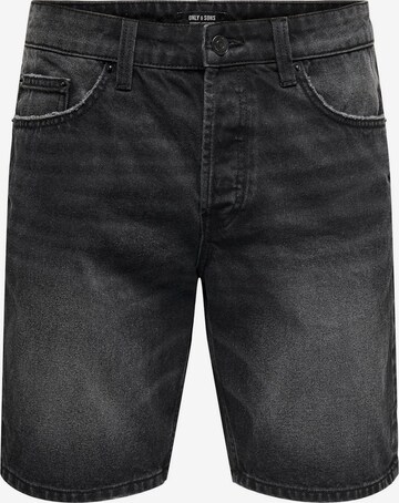 regular Jeans 'Edge Box' di Only & Sons in nero: frontale