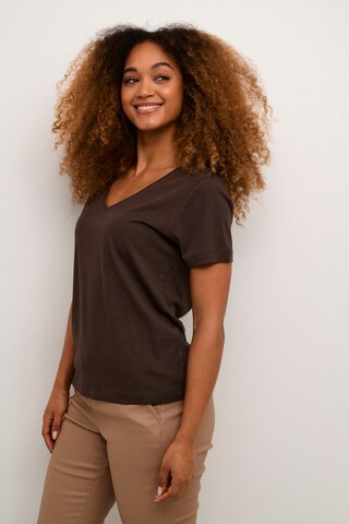 Cream - Camisa 'Naia' em castanho: frente