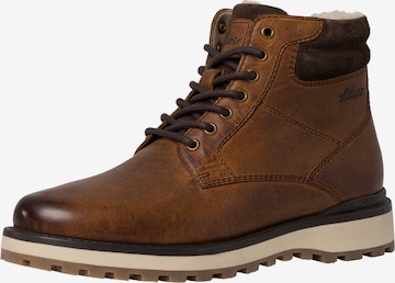 s.Oliver Lace-Up Boots in Brown: front