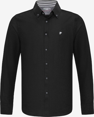 DENIM CULTURE - Camisa 'Tywin' en negro: frente