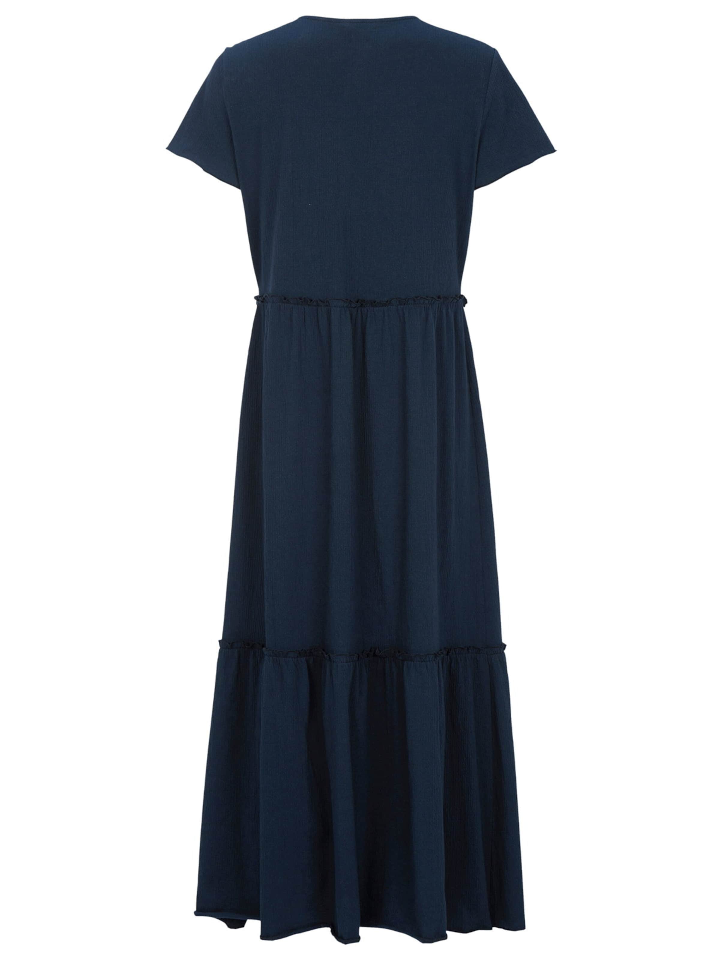 Cellbes of Sweden Kleid aus zerknittertem Baumwolljersey in Blau