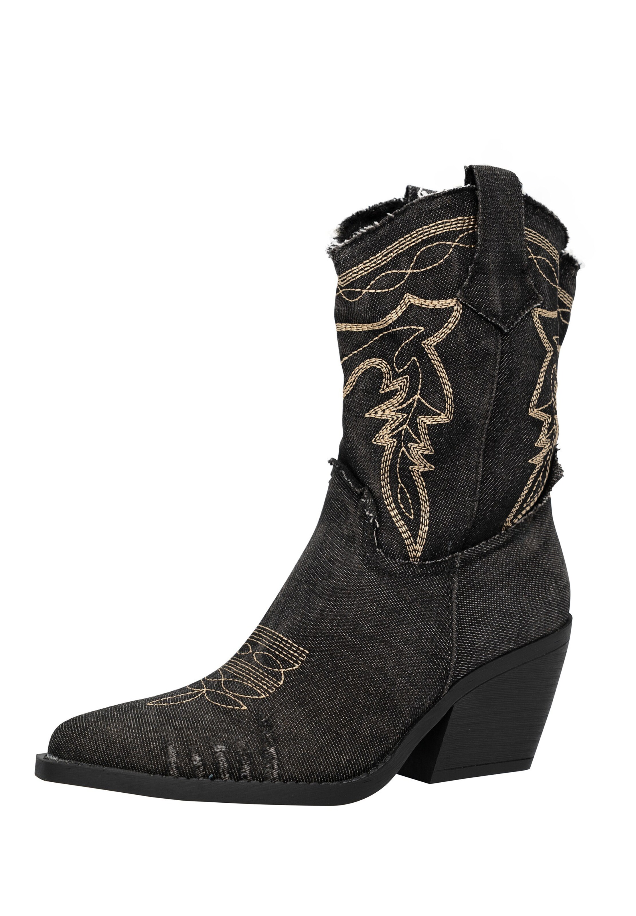 Stivale da cowboy Elara di colore beige chiaro / nero sfumato, Visualizzazione prodotti