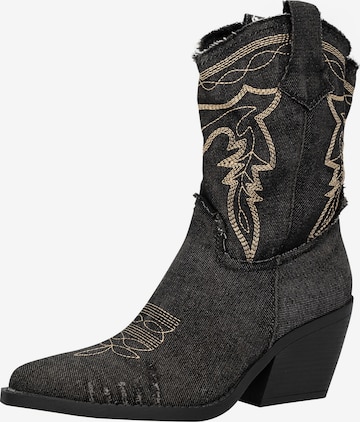 Bottes de cowboy Elara en noir : devant