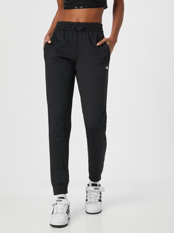 ADIDAS PERFORMANCE Tapered Workout Pants 'Aeroready Game And Go  Tapered' in Black: front