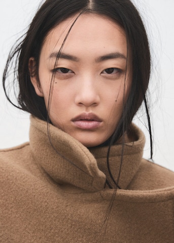 MANGO Between-Seasons Coat 'Font' in Brown