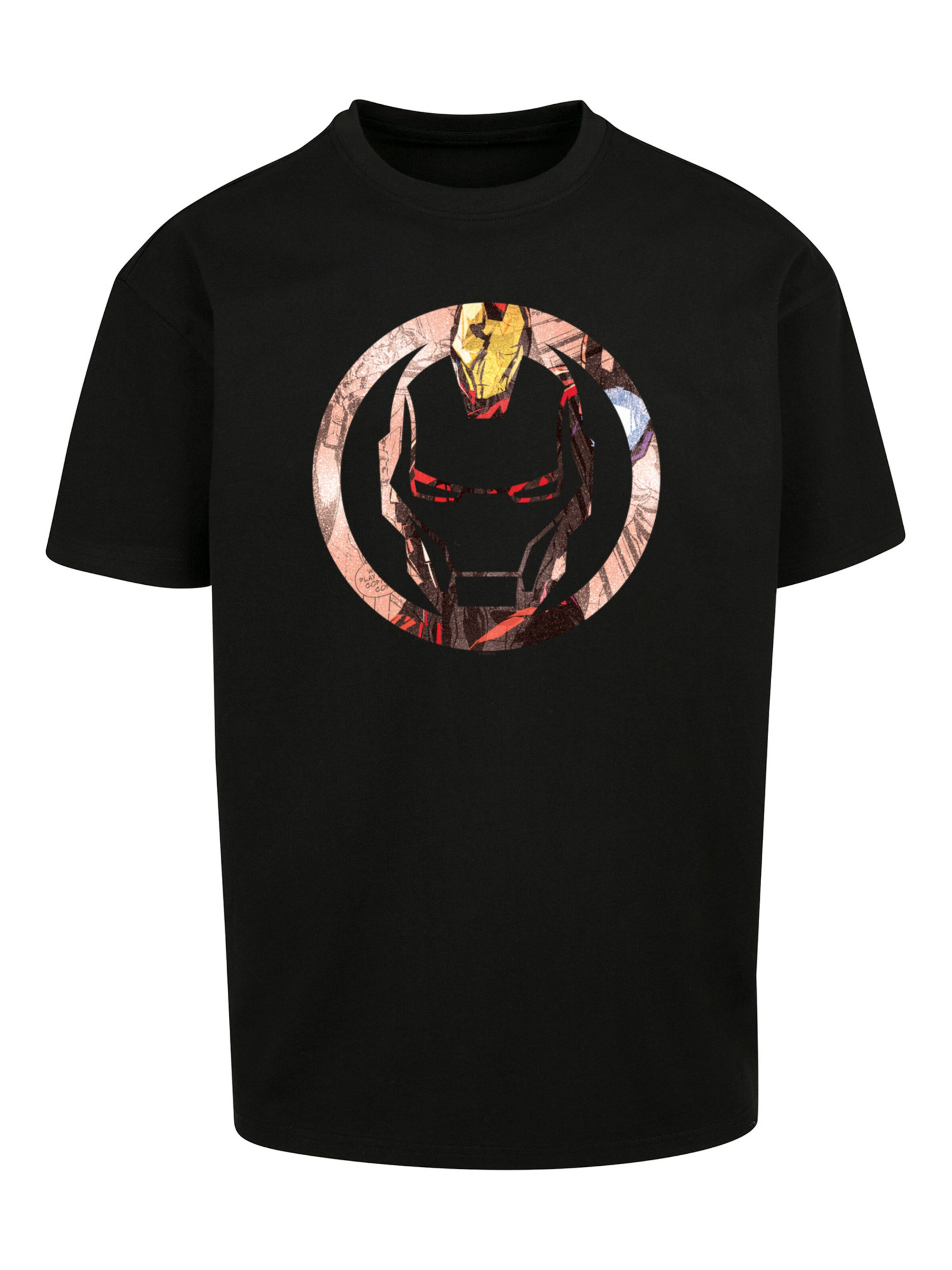 F4NT4STIC Shirt 'Marvel Iron Man Montage Symbol' in Black: front