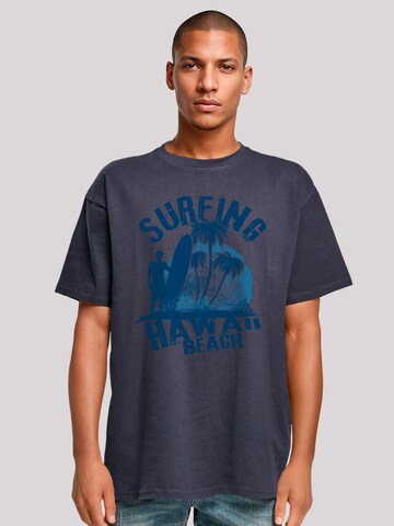 T-Shirt 'Hawaii Surf Beach Summer' F4NT4STIC en bleu : devant