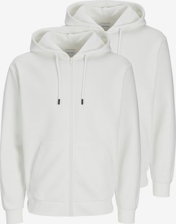 JACK & JONES Sweatjacke 'Bradley' in Weiß: Vorderseite