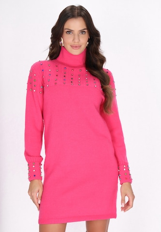 faina Knitted dress in Pink: front