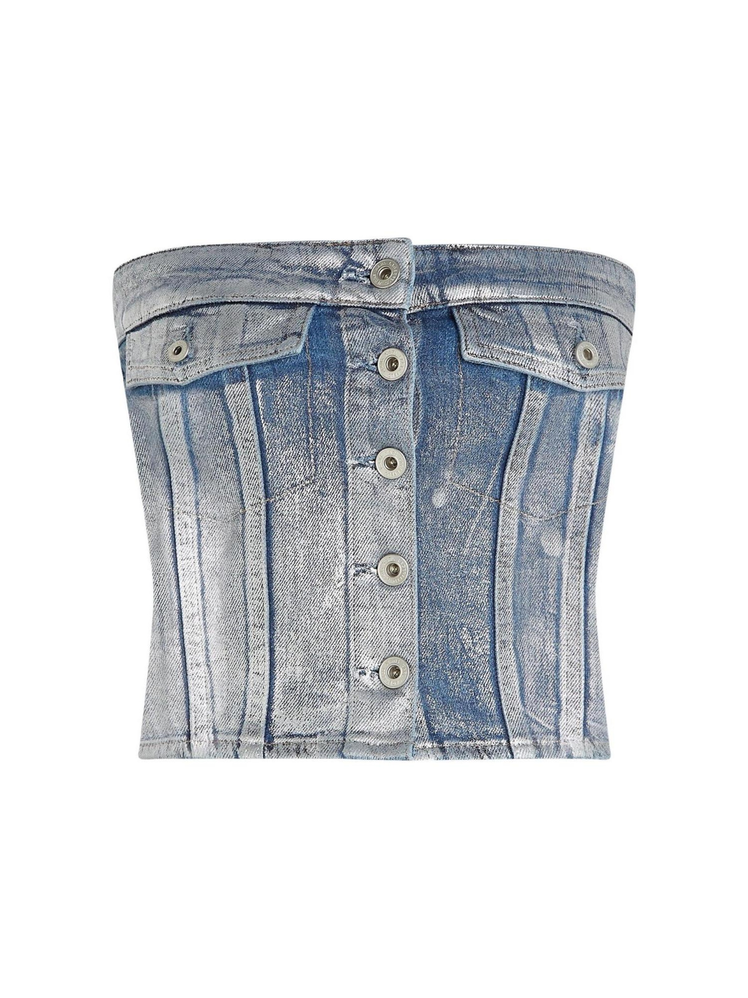 Top 'KLJ Denim Bustier B1W11023' di KARL LAGERFELD JEANS in argento