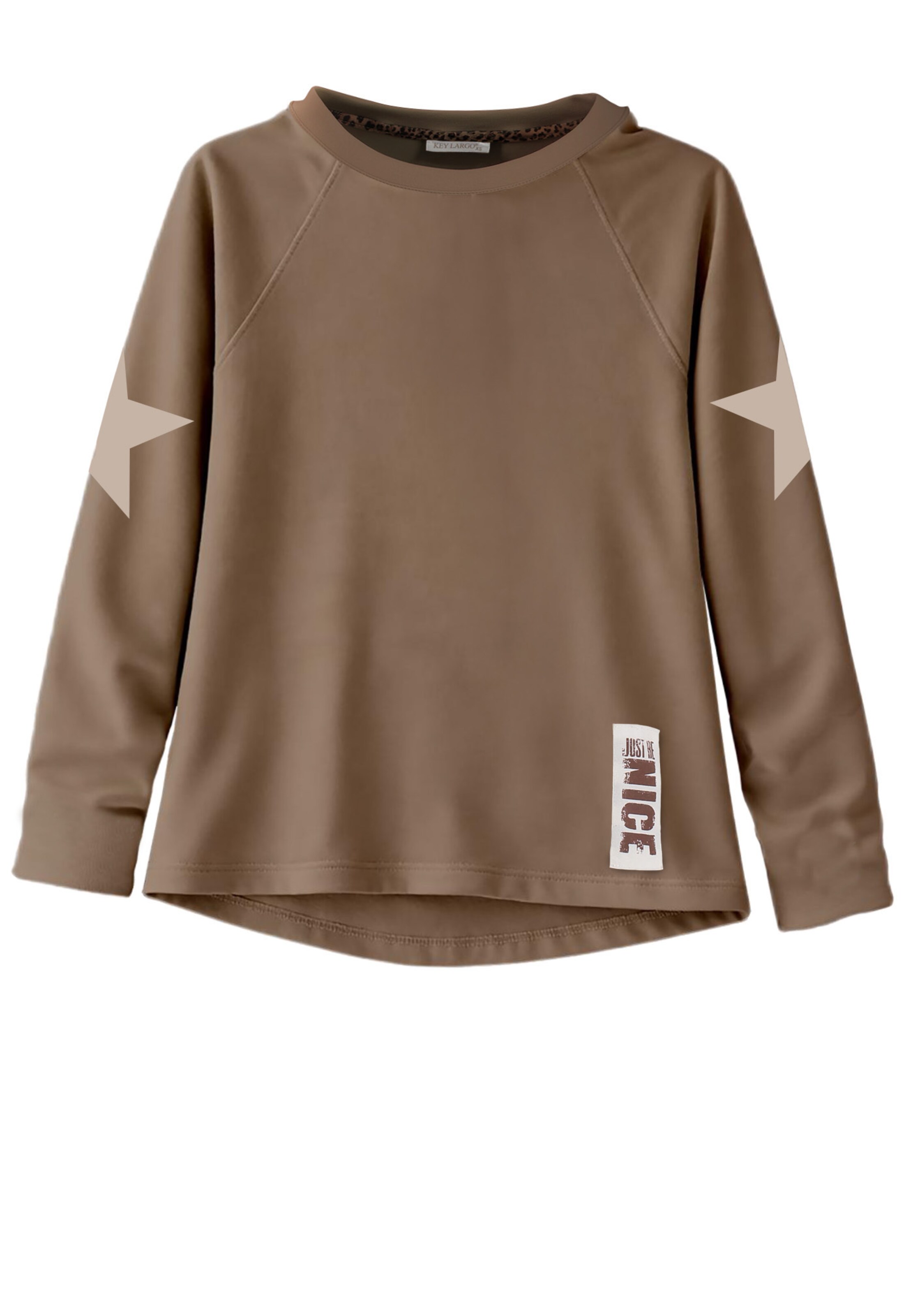 Key Largo Sweatshirt 'Star' i brun: framsida