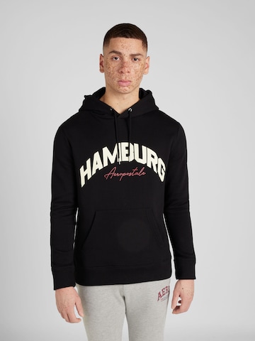 AÉROPOSTALE Sweatshirt 'HAMBURG' in Black: front