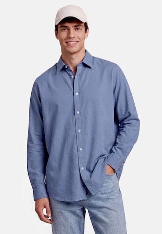 zero Regular fit Button Up Shirt in Blue: front