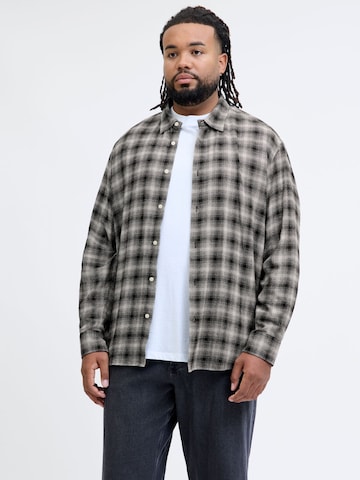 Jack & Jones Plus Regular fit Overhemd in Grijs: voorkant