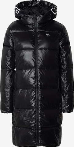 melns Calvin Klein Jeans Ziemas mētelis: no priekšpuses