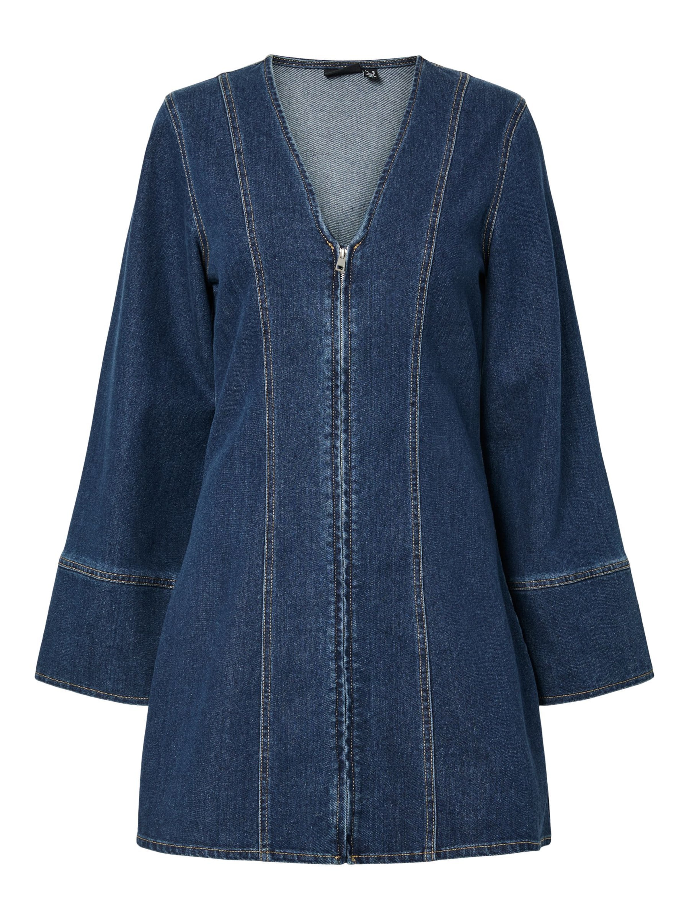 PIECES Jurk 'Flora' in Blauw: voorkant