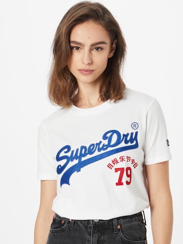 T-shirt 'Interest' Superdry en blanc : devant