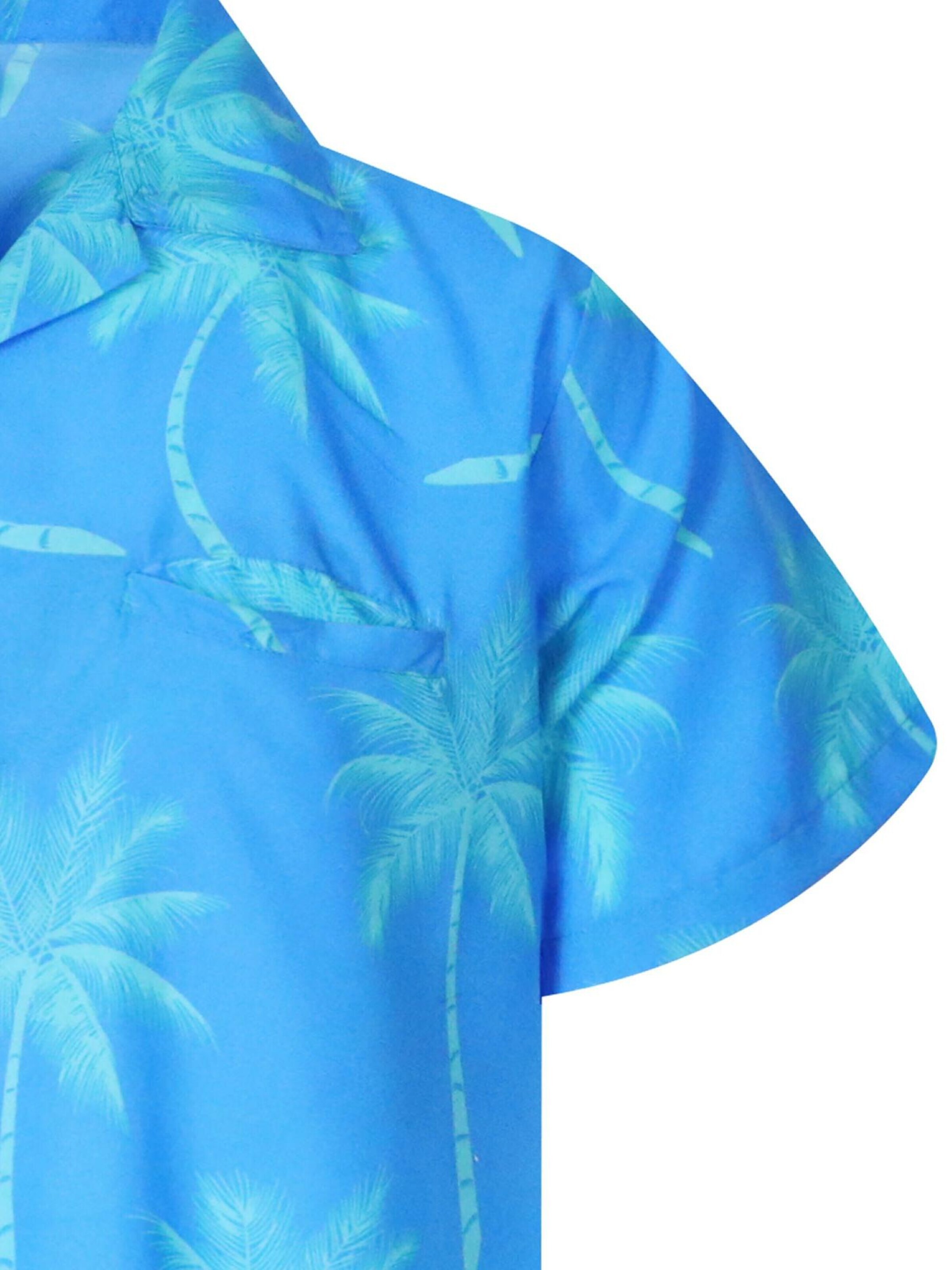 King Kameha Shirt 'Palmshadow' in Blauw