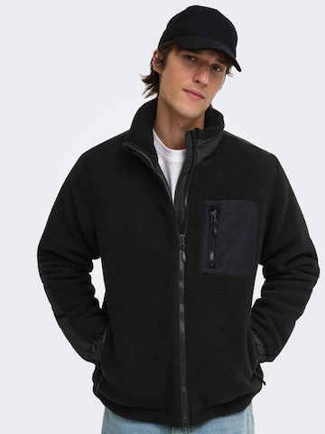 Only & Sons Fleece jacket 'ONSTYRO' in Black
