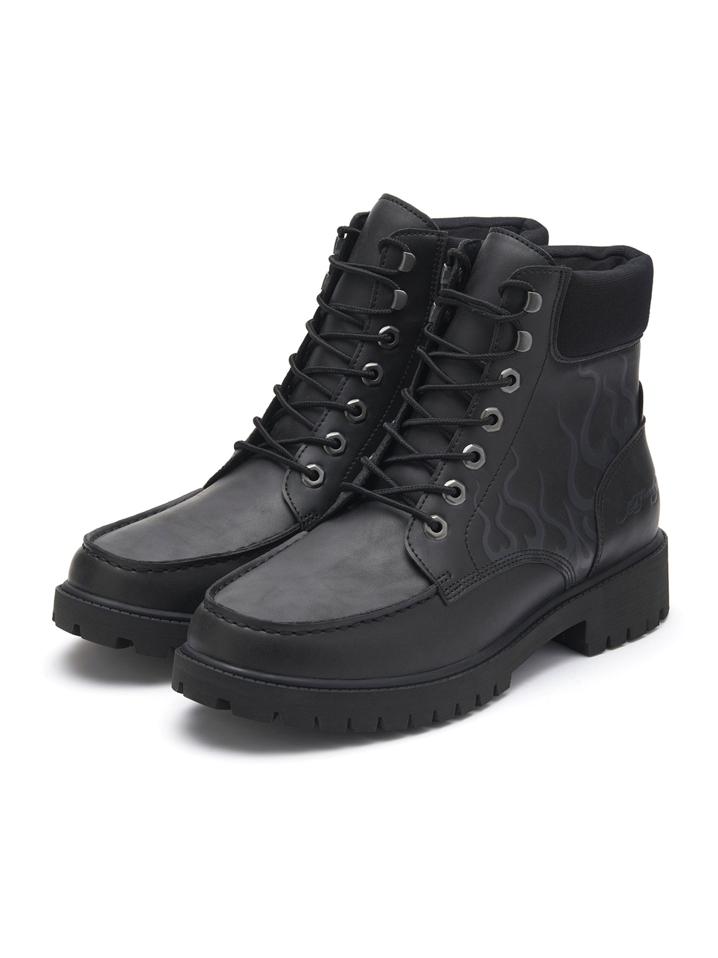 Ed Hardy Veterboots in Zwart: voorkant