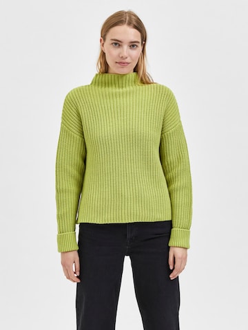 Pull-over 'Selma' SELECTED FEMME en vert : devant